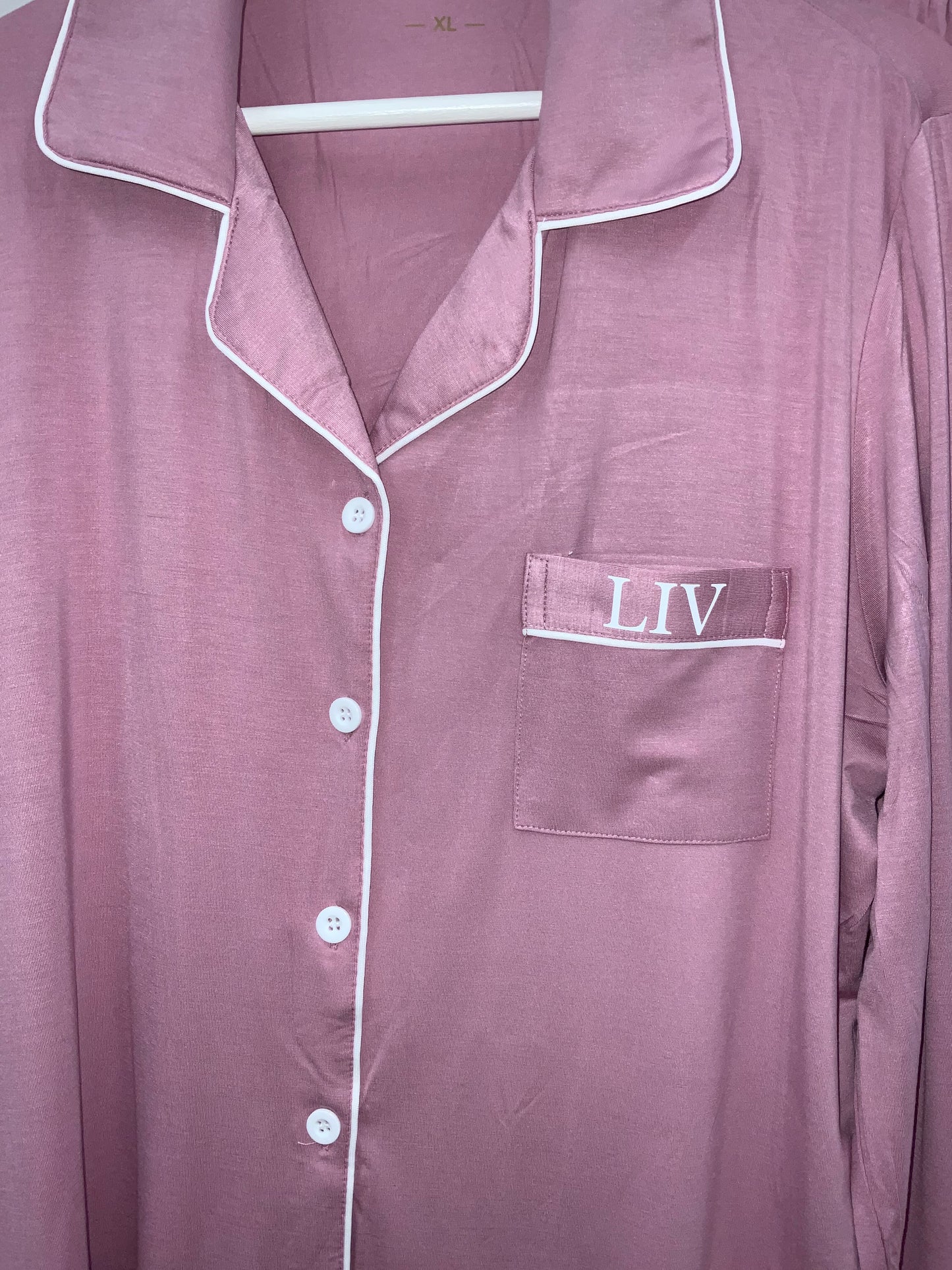 Luxurious personalised bamboo pyjamas ROSE PINK