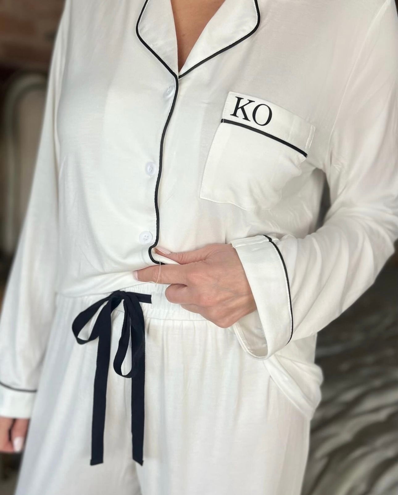 Luxury Personalised Pyjamas WHITE